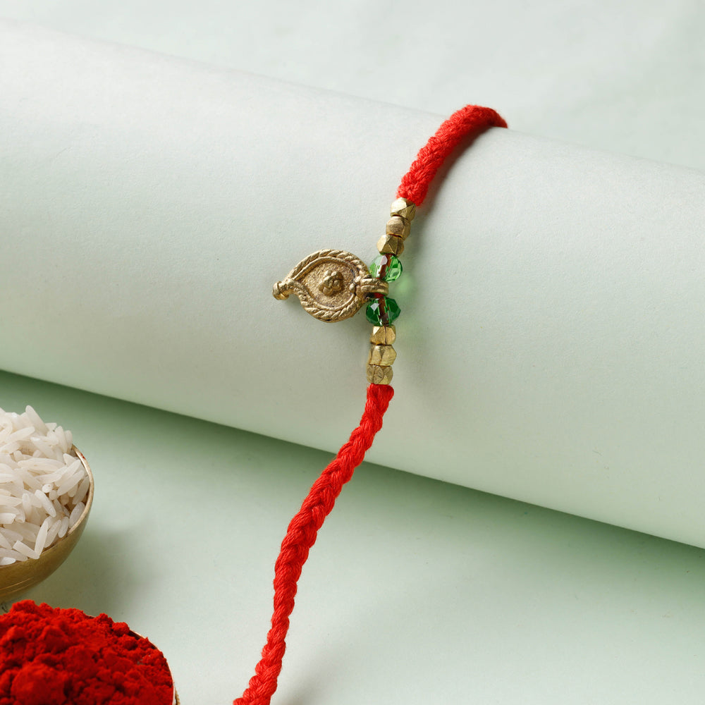 Tribal Dokra Craft Brass &amp; Threadwork Rakhi