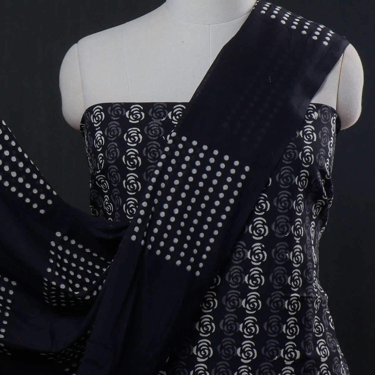 3pc Hand Block Printed Cotton Suit Material Set