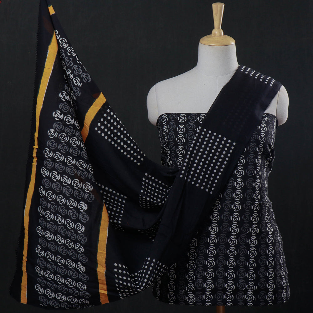 3pc Hand Block Printed Cotton Suit Material Set