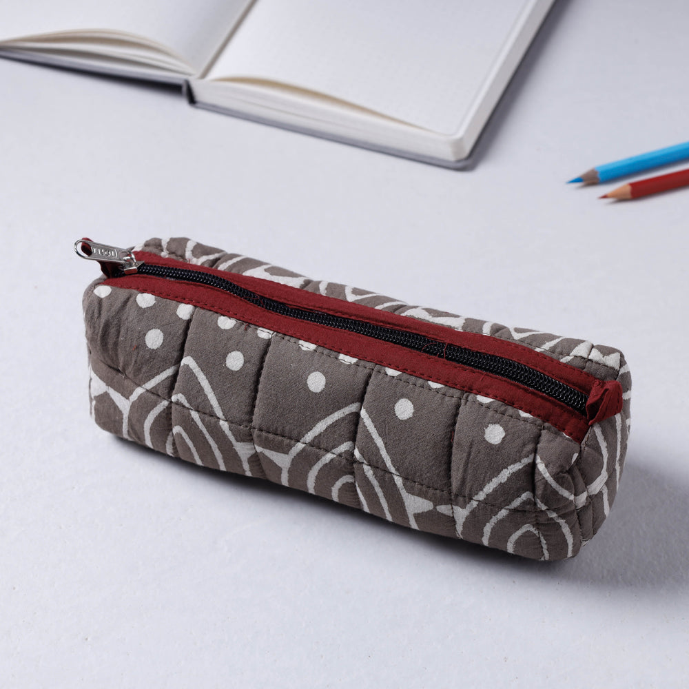 Handcrafted Quilted Pipad Block Printed Multipurpose Pencil Pouch