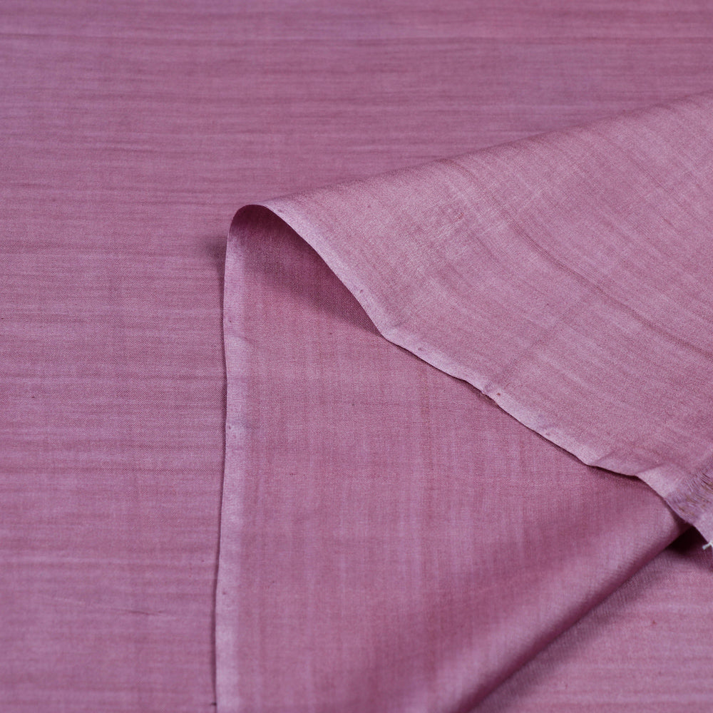 Pink - Organic Handspun Handwoven Pure Mulberry Silk Cotton Fabric