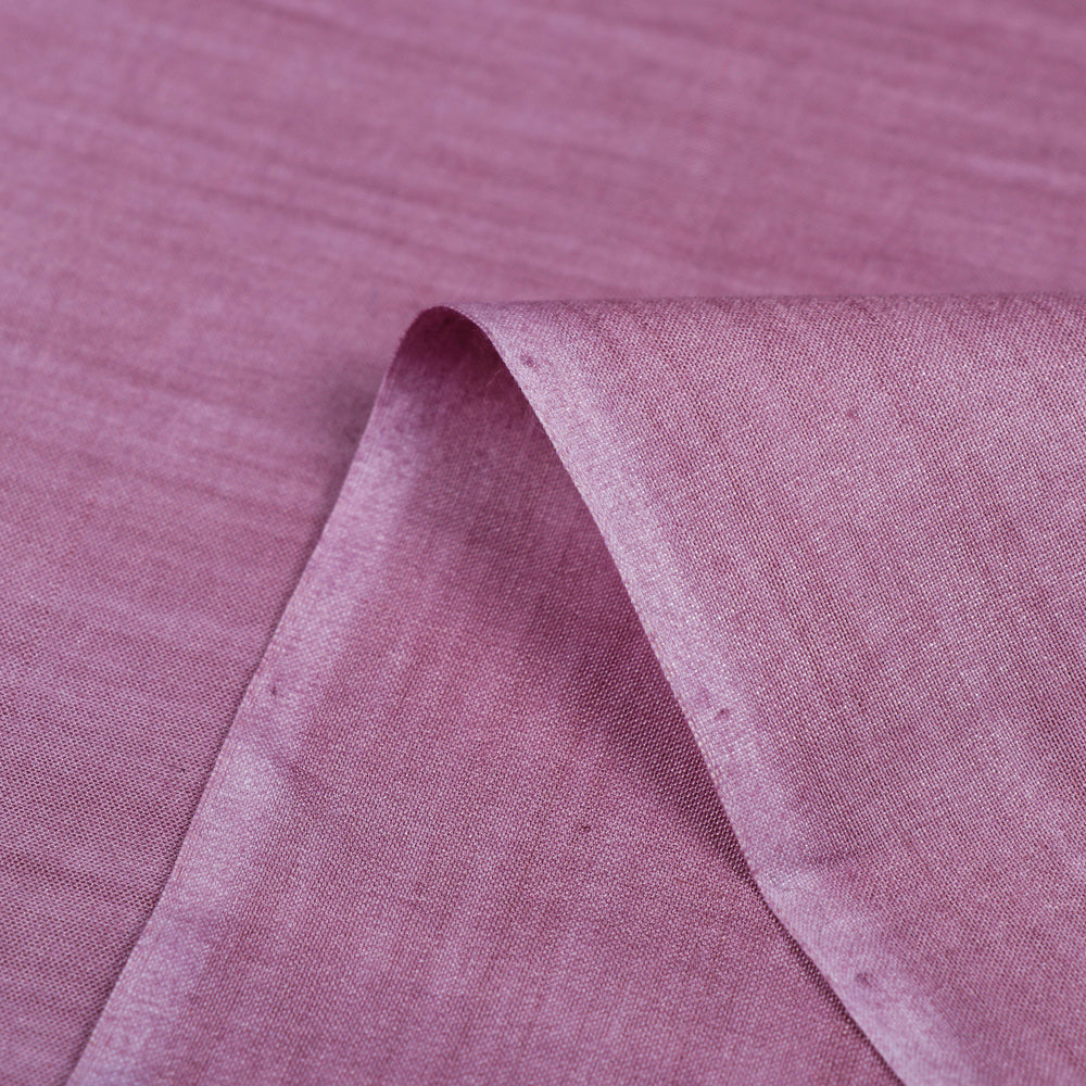 Pink - Organic Handspun Handwoven Pure Mulberry Silk Cotton Fabric