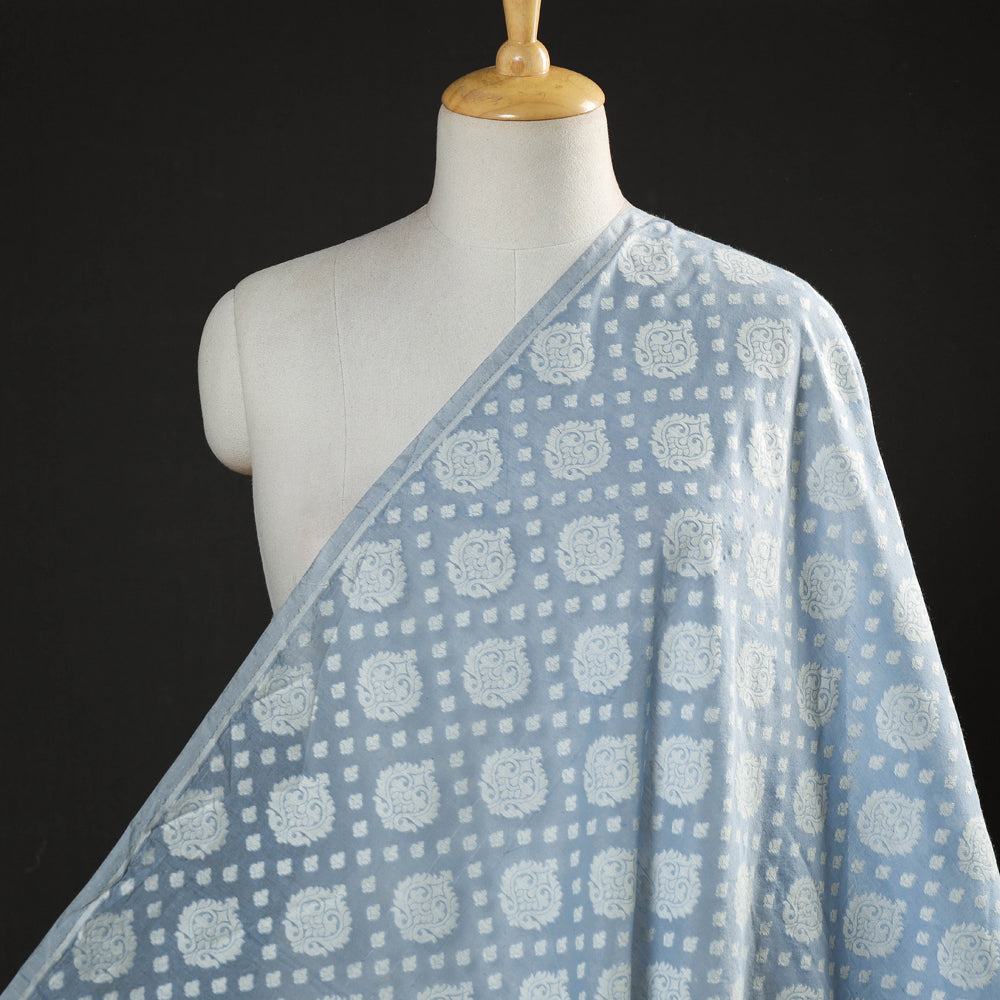 Pure Banarasi Handwoven Cutwork Buti Silk Cotton Fabric