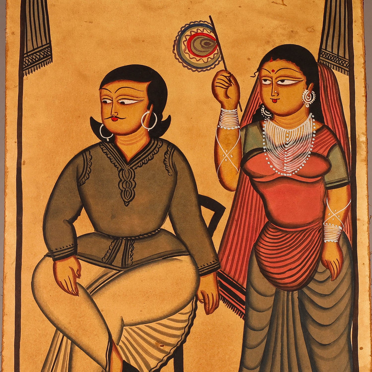 Handpainted Kalighat painting by Laltu Chitrakar (22 x 14 in)