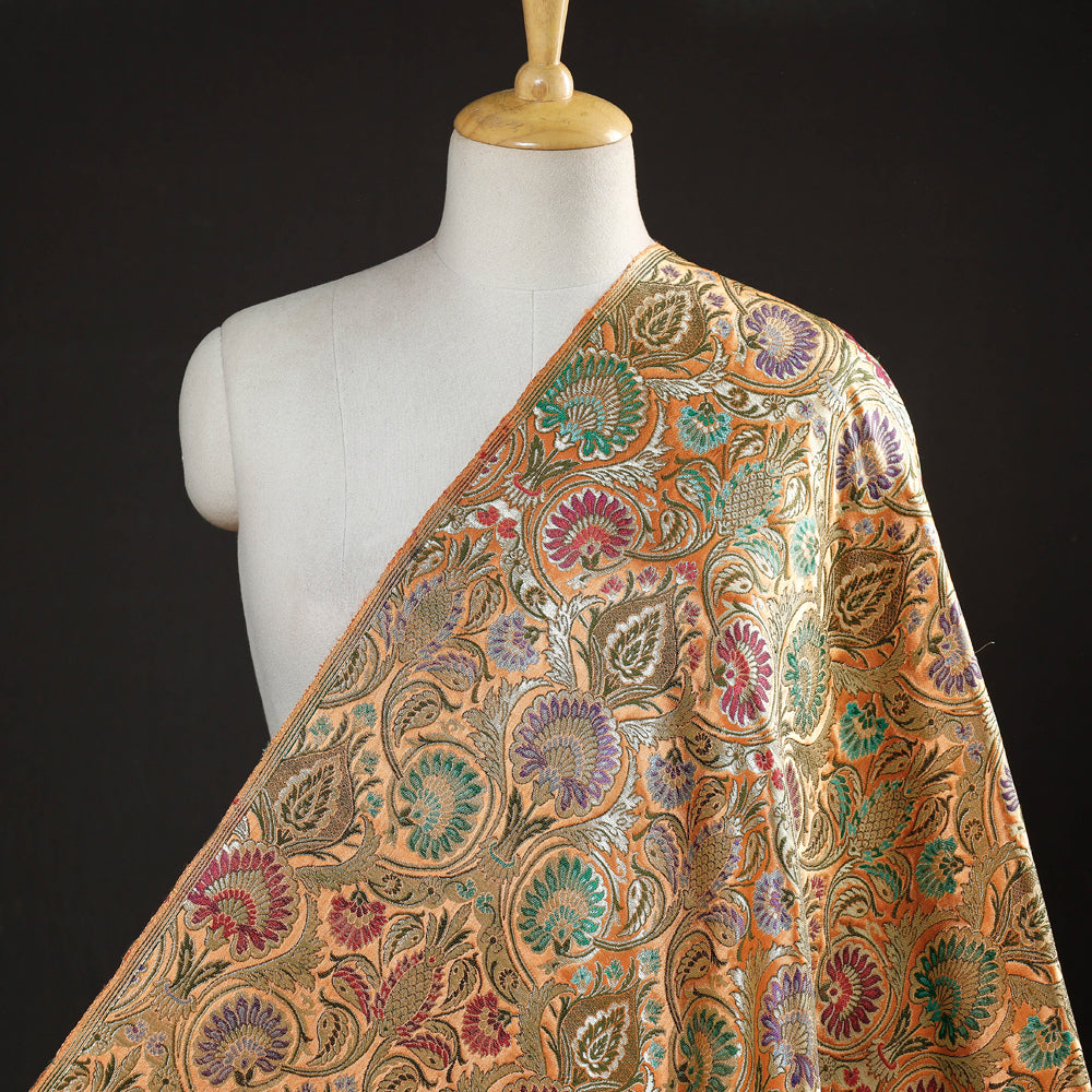 Pure Banarasi Brocade Kinkhab Handwoven Semi Silk Fabric
