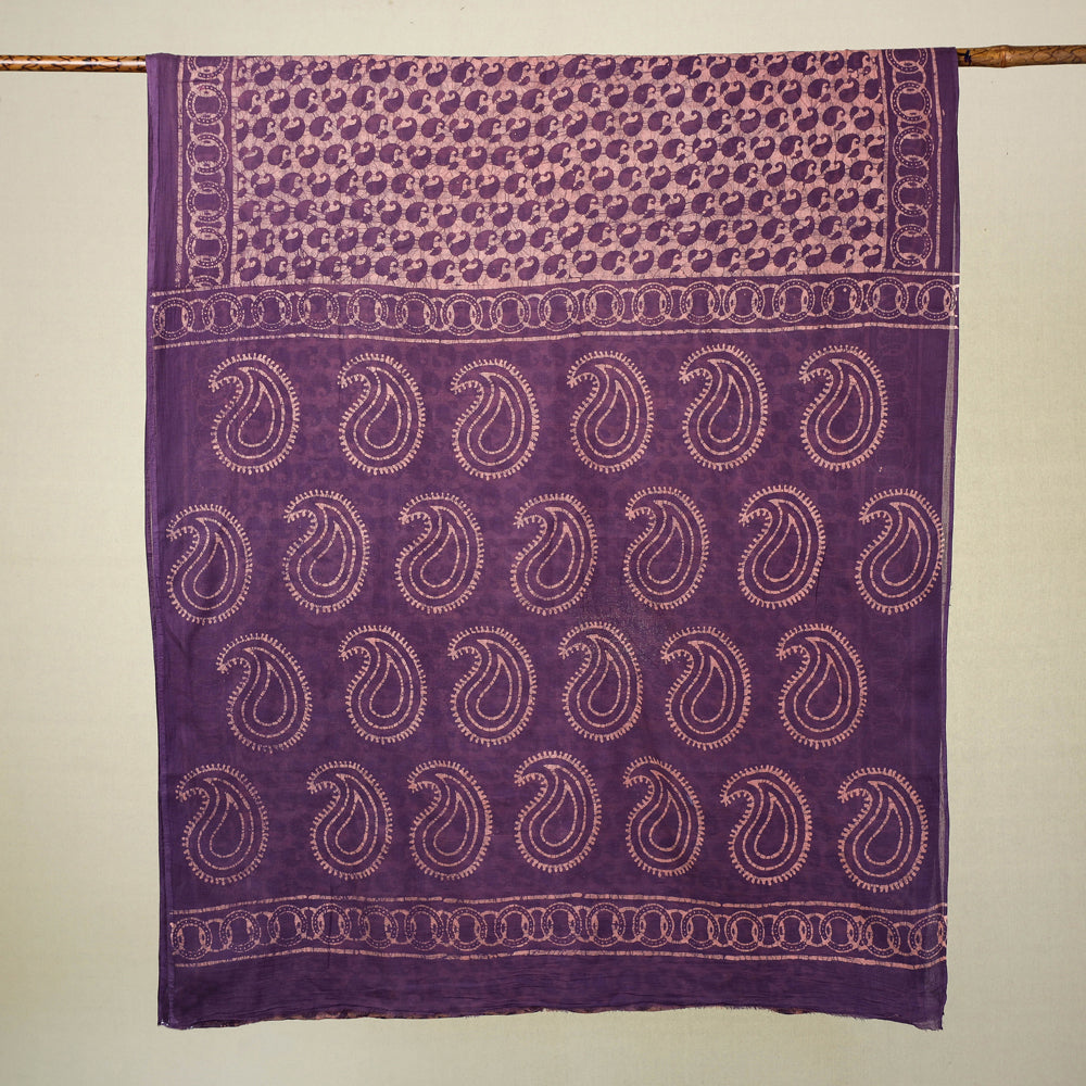 Hand Batik Printed Soft Cotton Saree with Blouse Piece