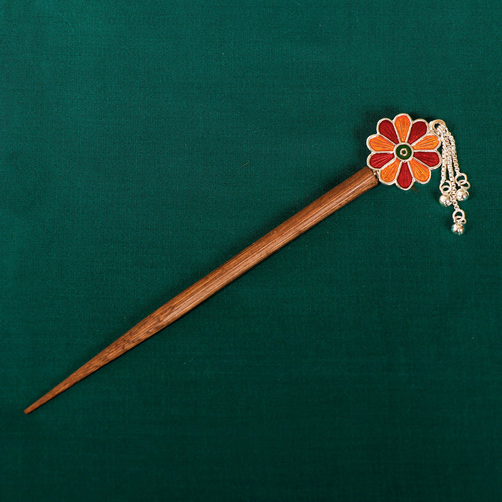 Handcrafted Paka Meenakari Juda Stick by Sukhomoy Mukherjee