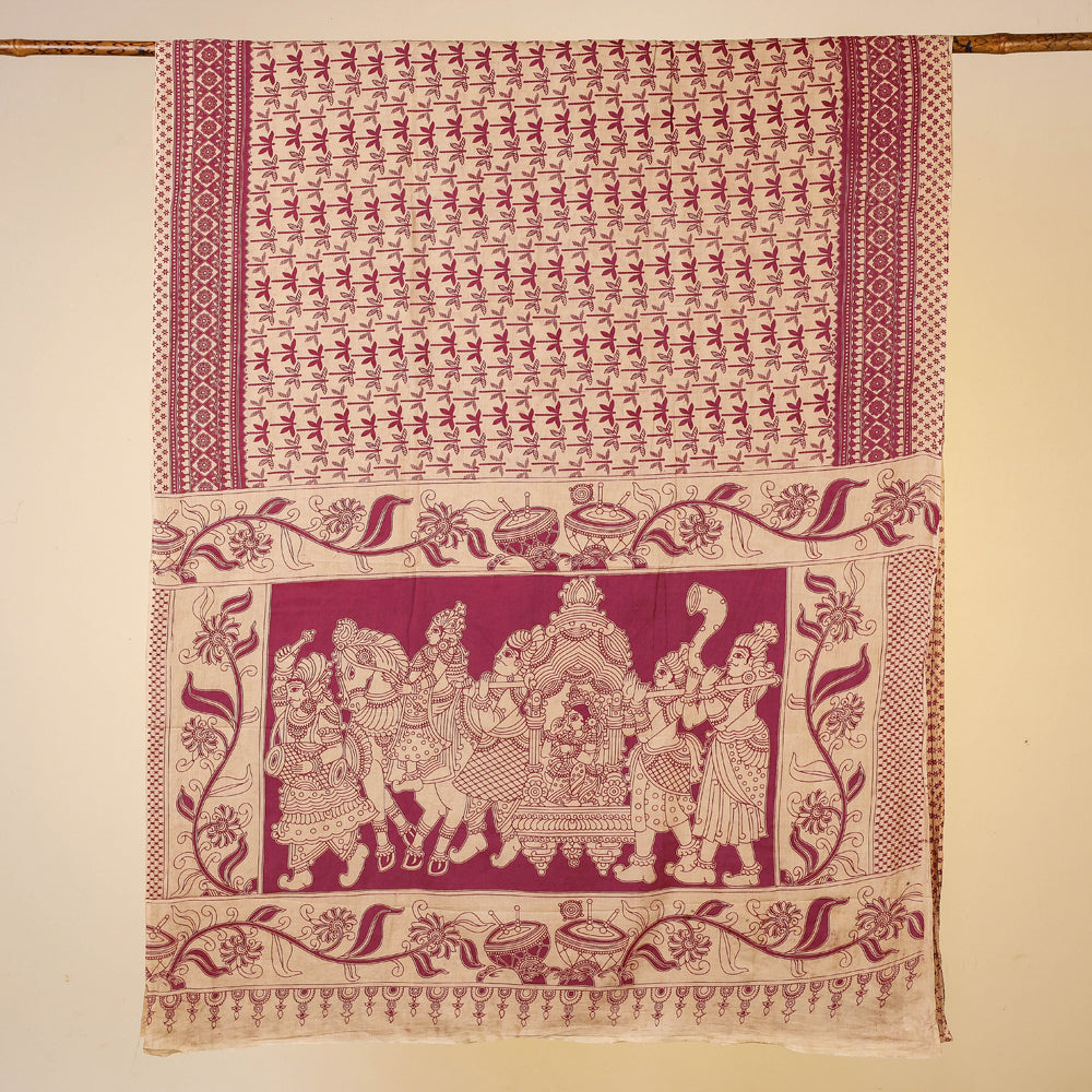 Kalamkari Printed Pure Cotton Saree with Blouse