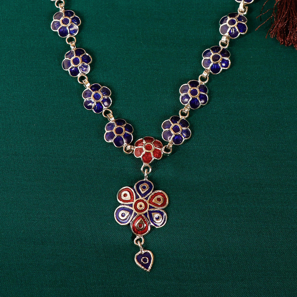 Handcrafted Paka Meenakari Necklace by Sukhomoy Mukherjee