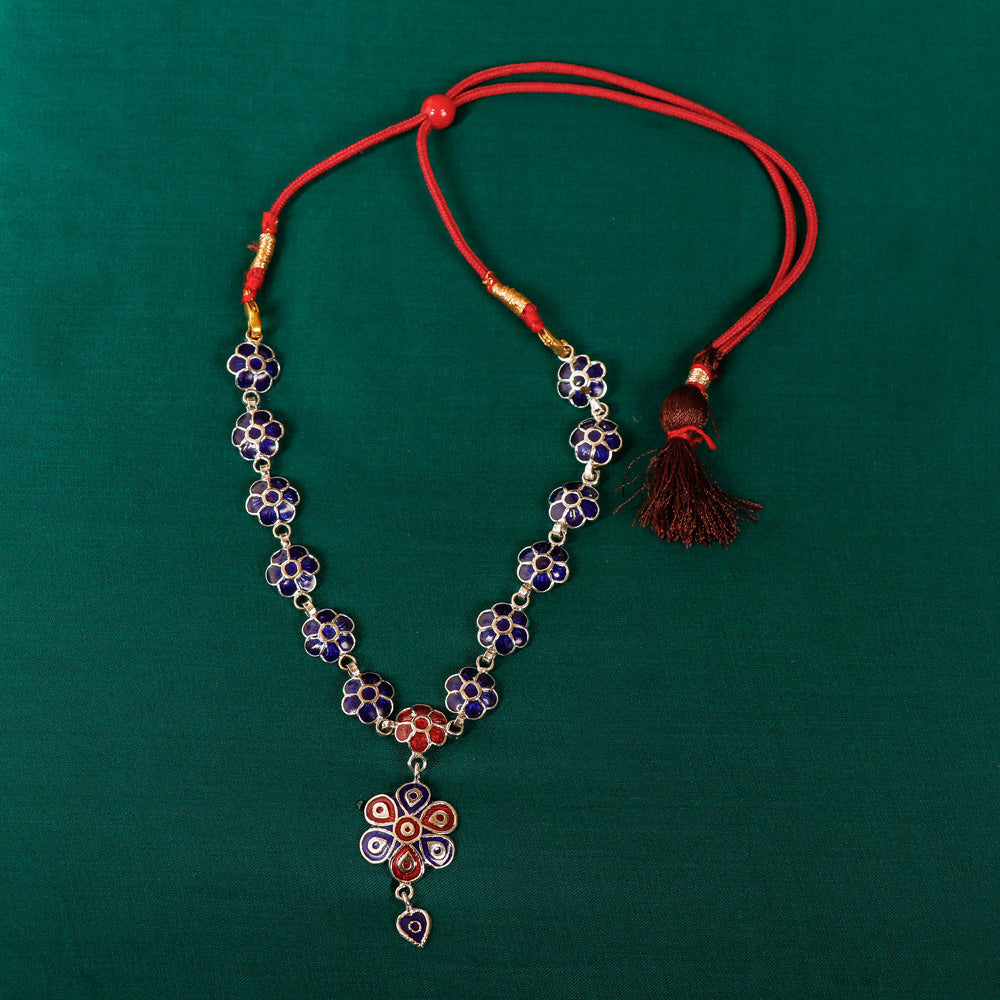 Handcrafted Paka Meenakari Necklace by Sukhomoy Mukherjee