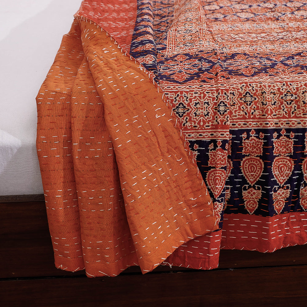 Printed Cotton Quilt / Gudri / Blanket (106 x 90 in)