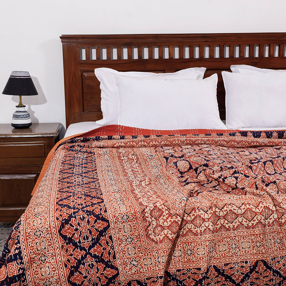 Printed Cotton Quilt / Gudri / Blanket (106 x 90 in)