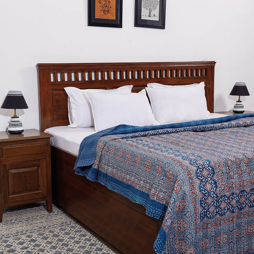 Printed Cotton Quilt / Gudri / Blanket (106 x 90 in)