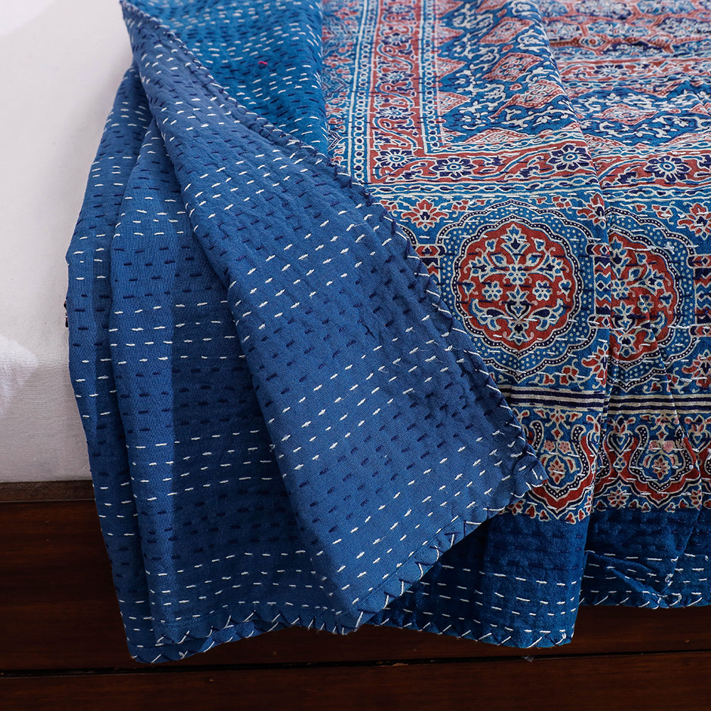 Printed Cotton Quilt / Gudri / Blanket (106 x 90 in)