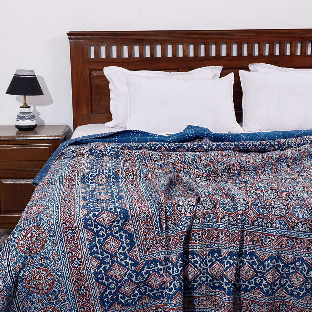 Printed Cotton Quilt / Gudri / Blanket (106 x 90 in)