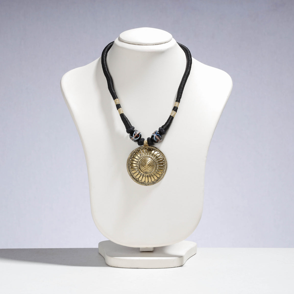 Patwa Thread &amp; Brass Pendant Necklace by Kailash Patwa