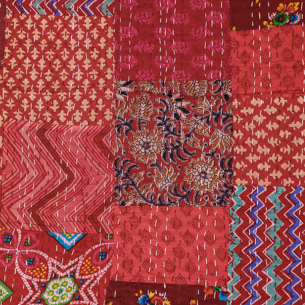 Khambadiya Patchwork Cotton Quilt / Gudri / Blanket (105 x 91 in)