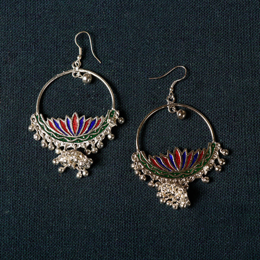 Handcrafted Paka Meenakari Earrings by Sukhomoy Mukherjee