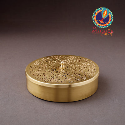 Special Handcrafted Mughal Etched Brass Spice Box