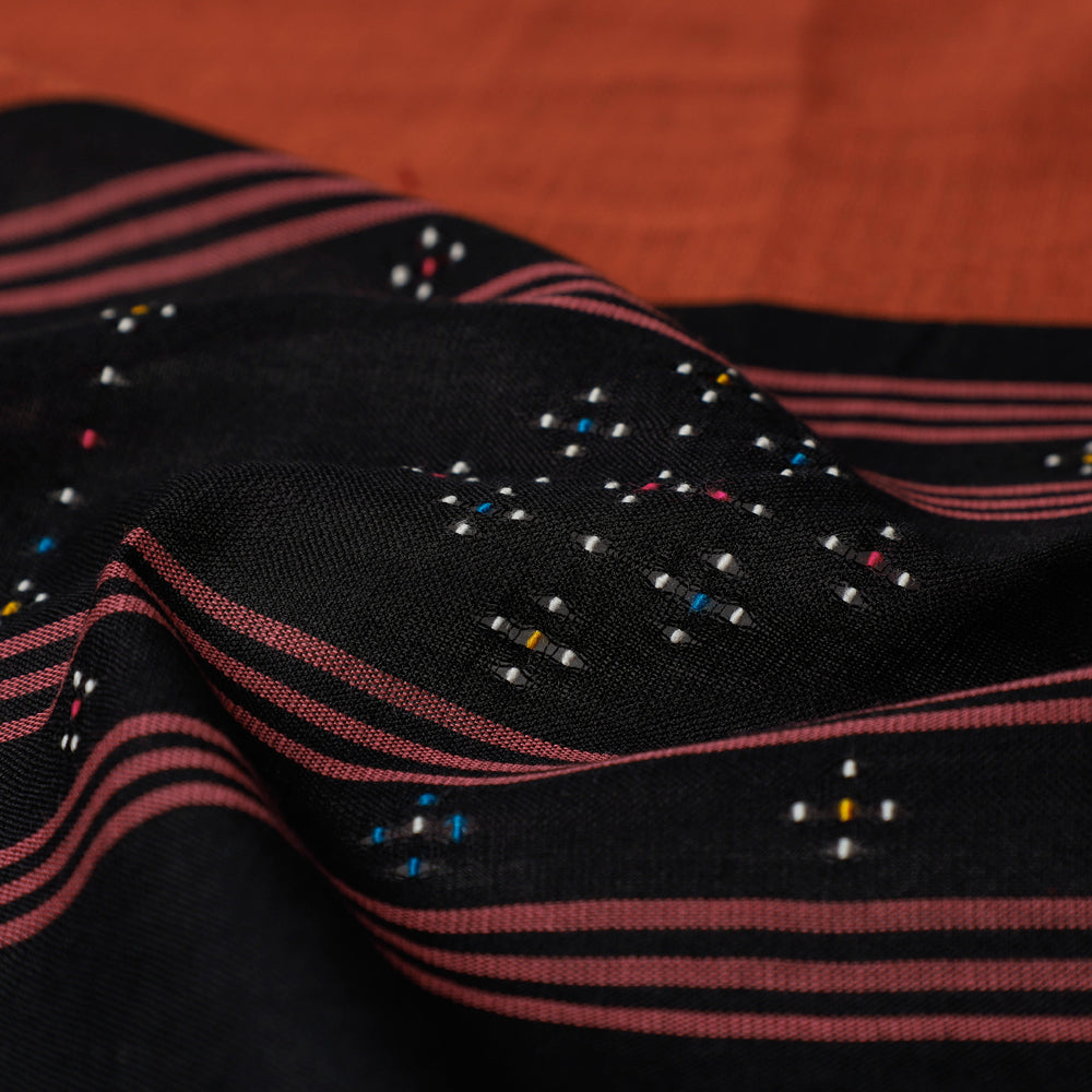 Tangaliya Work Handwoven Cotton Stole with Tassels