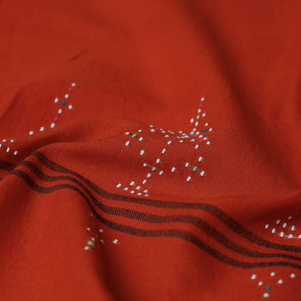 Tangaliya Work Handwoven Cotton Stole with Tassels