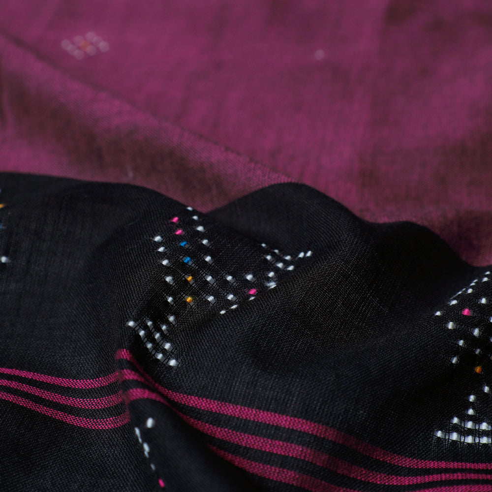 Tangaliya Work Handwoven Cotton Stole with Tassels