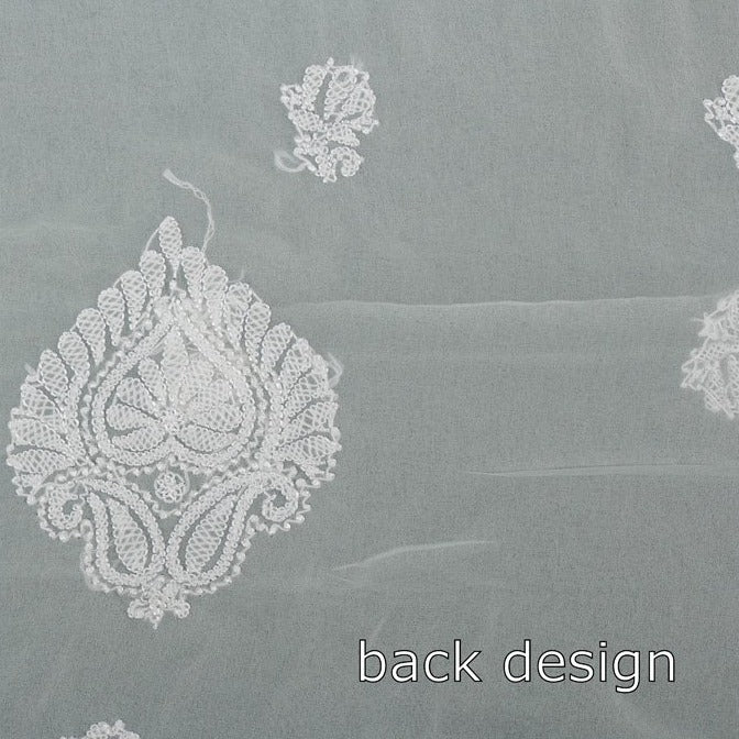 Chikankari Resham Thread Hand Embroidered Georgette Kurta Material