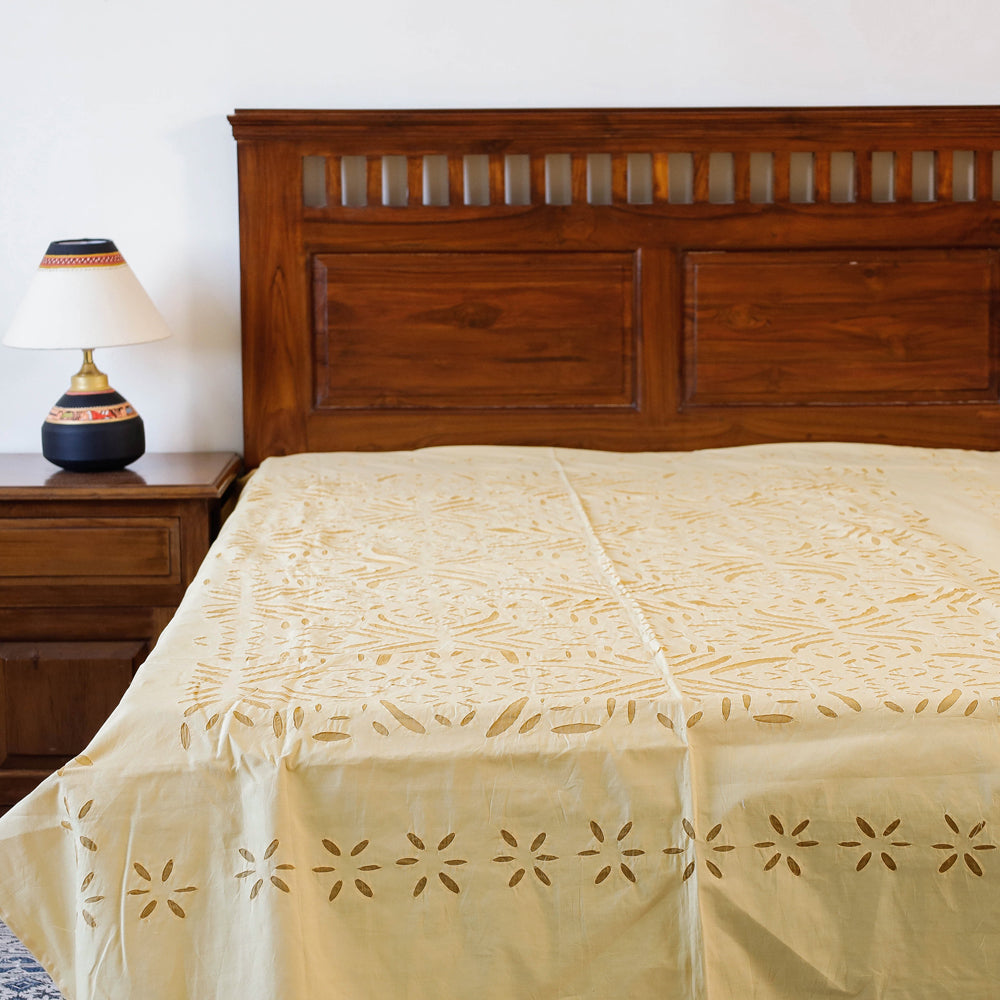 Barmer Applique Cutwork Cotton Single Bedcover (60 x 90 in)