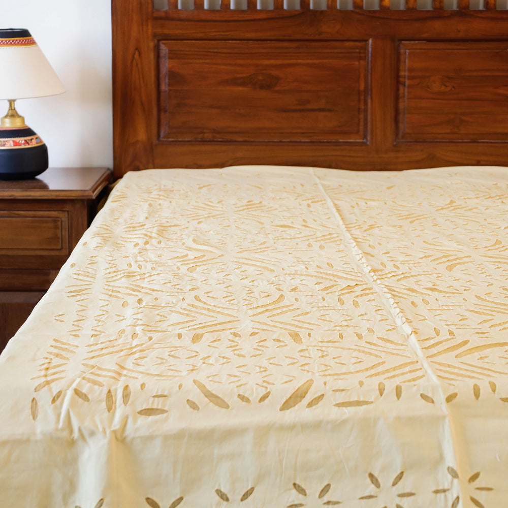 Barmer Applique Cutwork Cotton Single Bedcover (60 x 90 in)