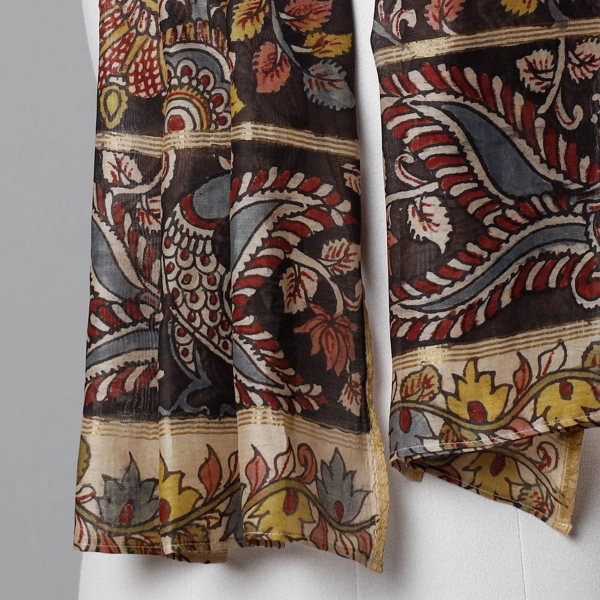 Kalamkari Handpainted Pure Handloom Chanderi Silk Stole