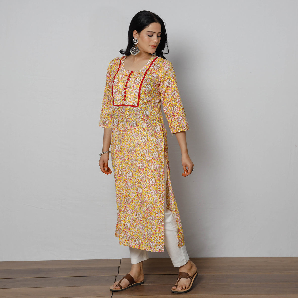 Sanganeri Block Printing Cotton Long Kurta