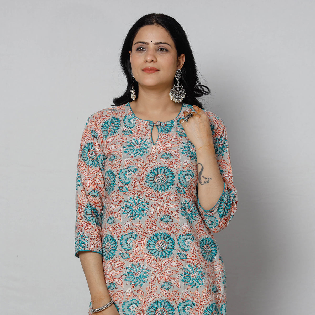Sanganeri Block Printing Cotton Long Kurti