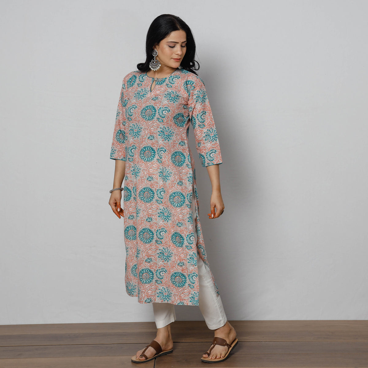 Sanganeri Block Printing Cotton Long Kurti