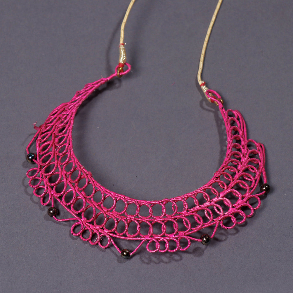 Hand Braided Natural Sikki Grass Necklace