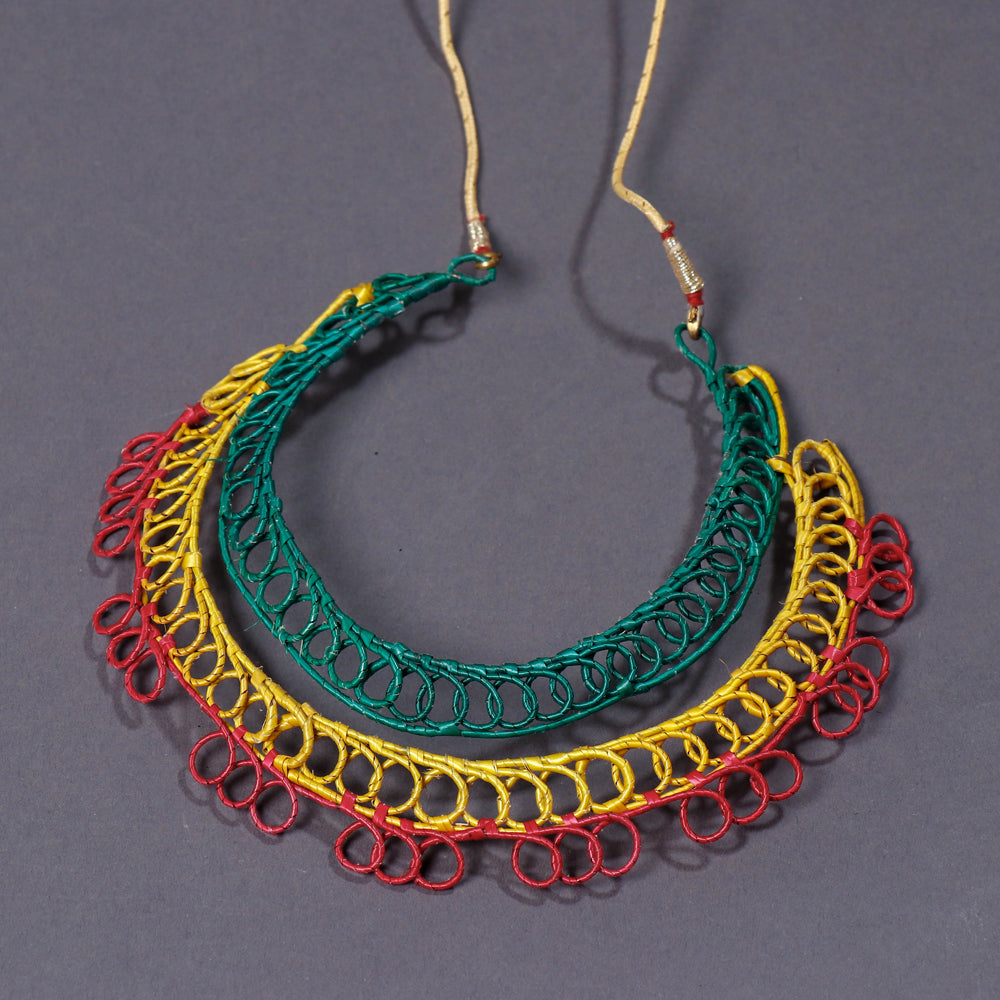 Hand Braided Natural Sikki Grass Necklace