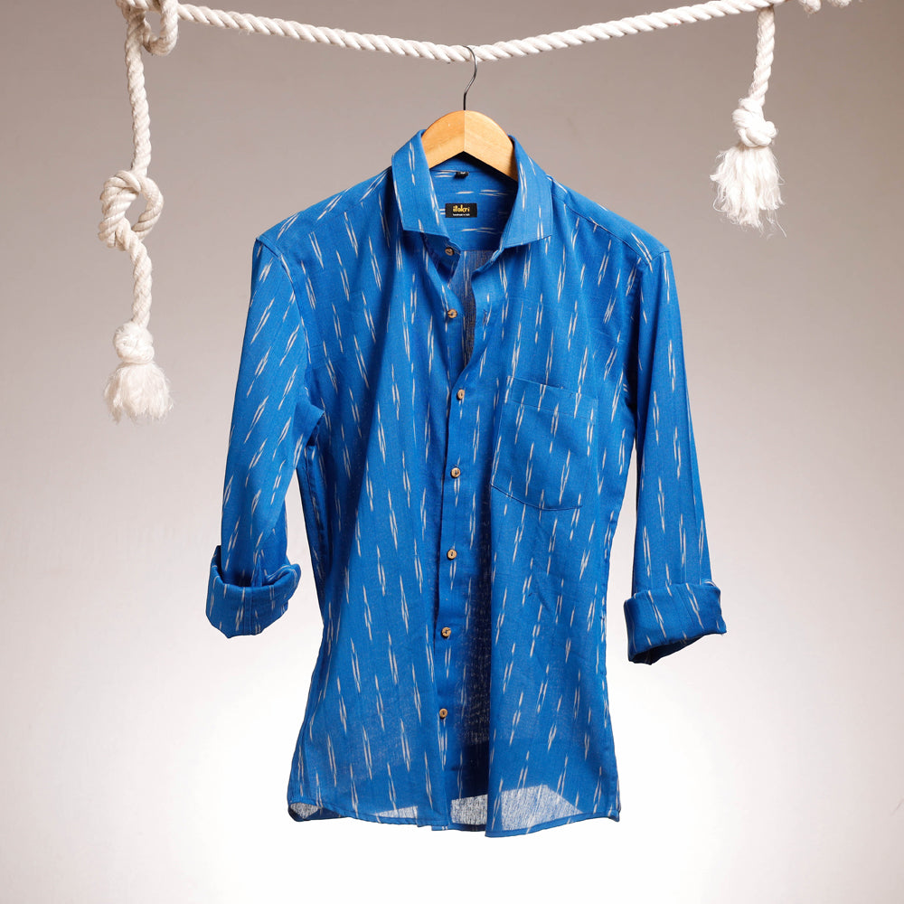 iTokri Casuals - Ikat Cotton Men Full Sleeve Shirt