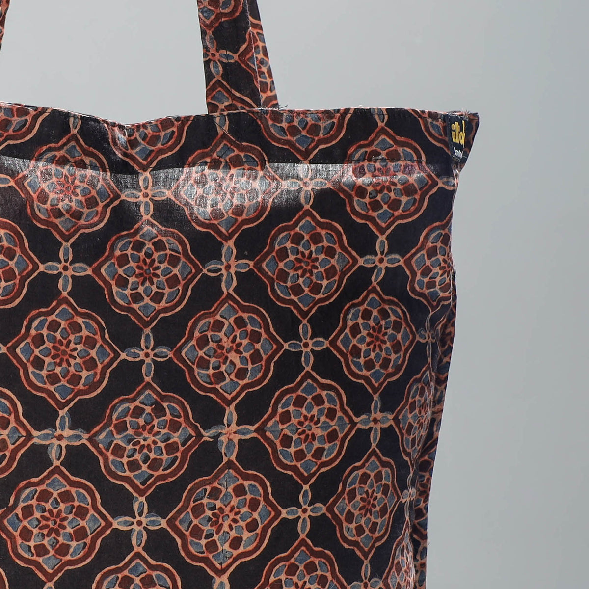 Ajrakh Block Printing Cotton Jhola Bag