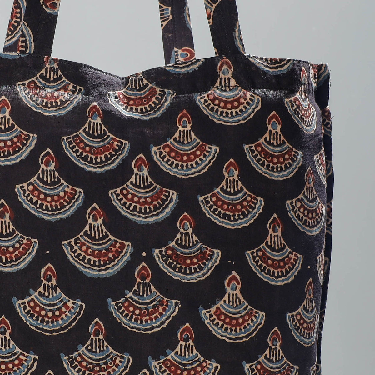 Ajrakh Block Printing Cotton Jhola Bag