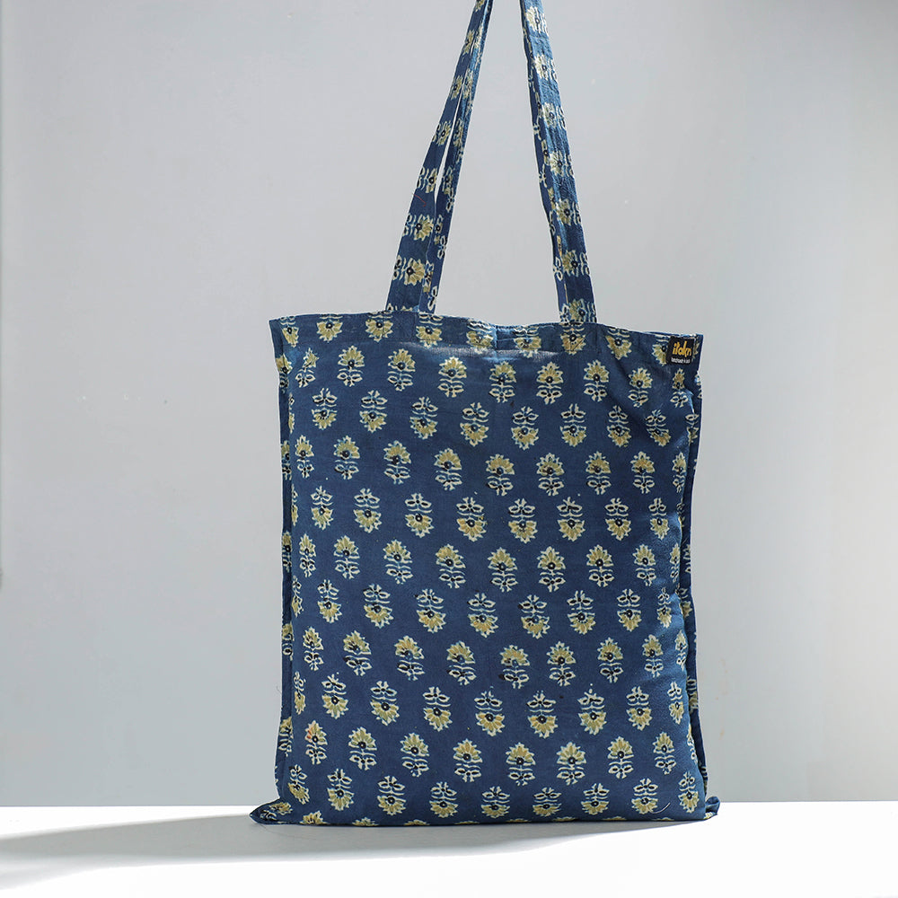 Ajrakh Block Printing Cotton Jhola Bag