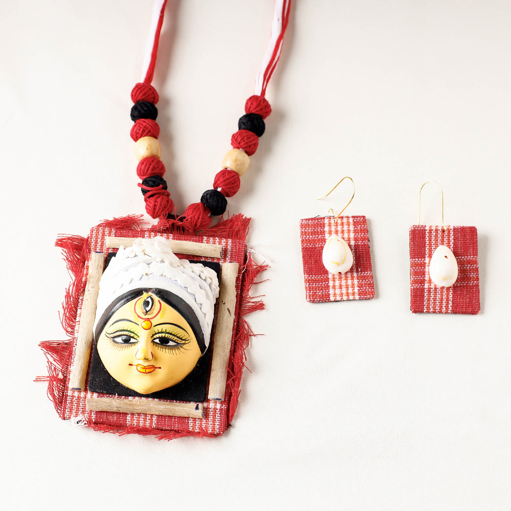 Bishnupur Handpainted Terracotta Necklace Set