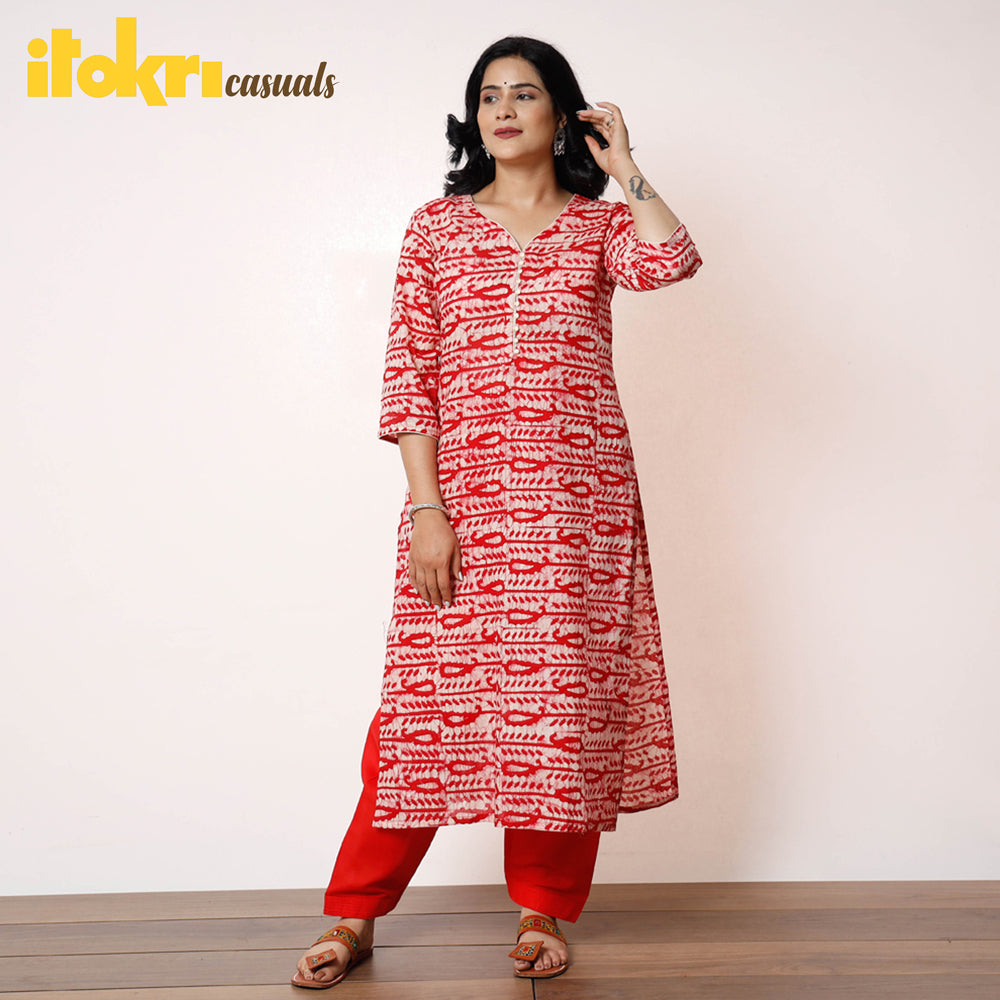 Magenta Long Salwar Style Kurti Based On Net Fabric  FOURMATCHING