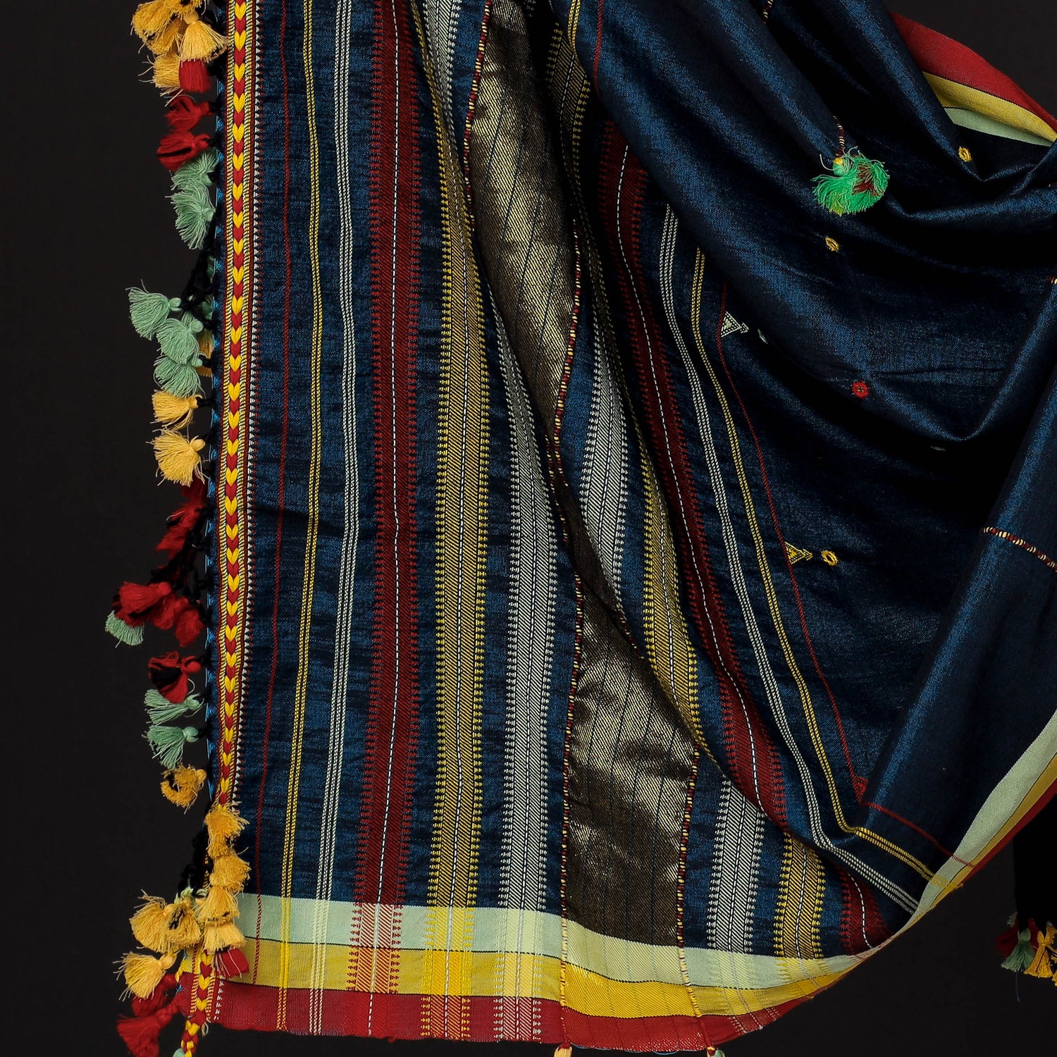 3pc Kutch Bhujodi Weaving Handwoven Kala Cotton Suit Material Set