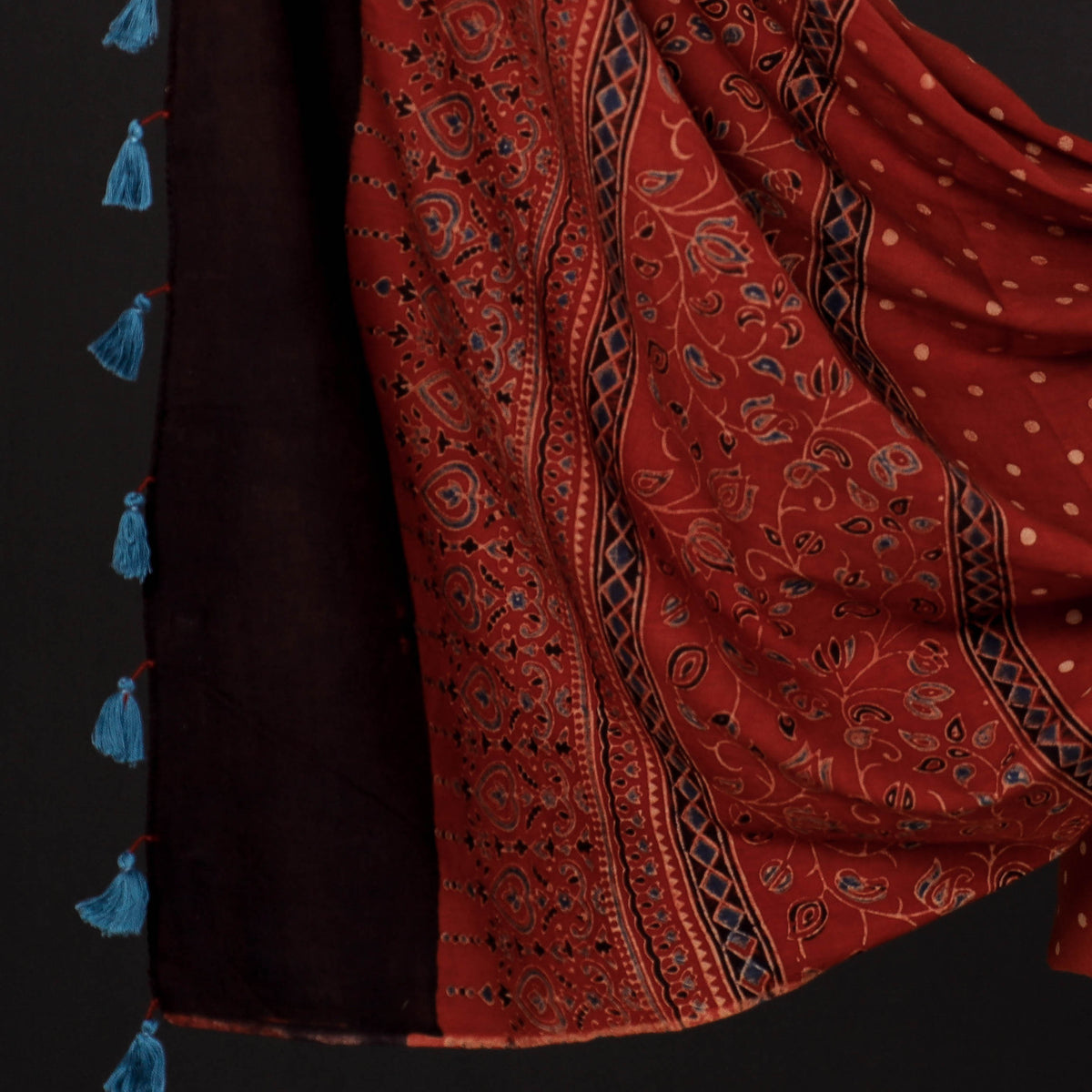 3pc Ajrakh Block Printed Cotton Suit Material Set