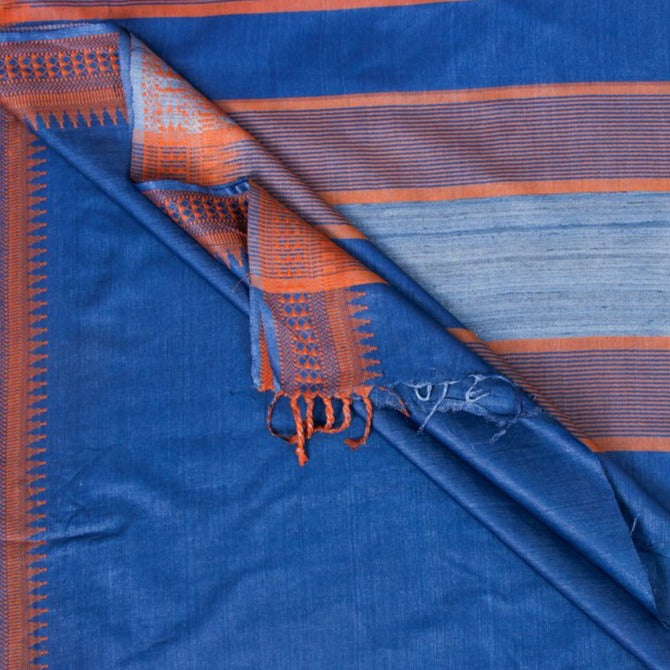 Traditional Vidarbha Pure Tussar Silk Cotton Handloom Saree with Woven Border