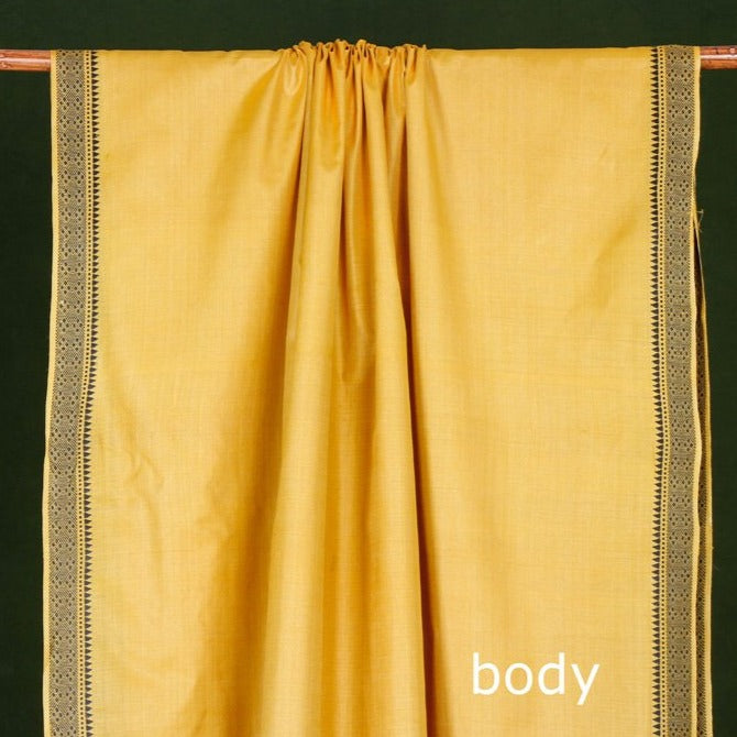 Traditional Vidarbha Pure Tussar Silk Cotton Handloom Saree with Woven Border