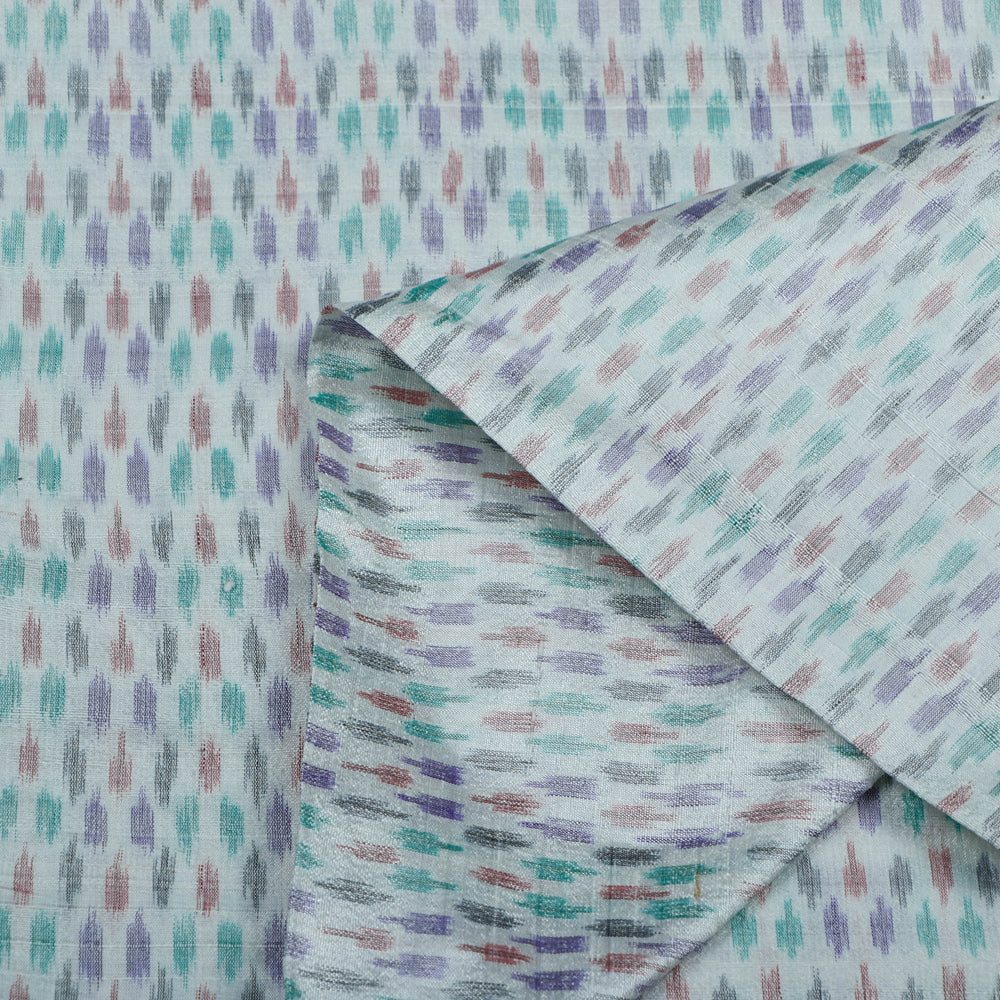 Traditional Raw Silk Pochampally Woven Ikat Handloom Fabric
