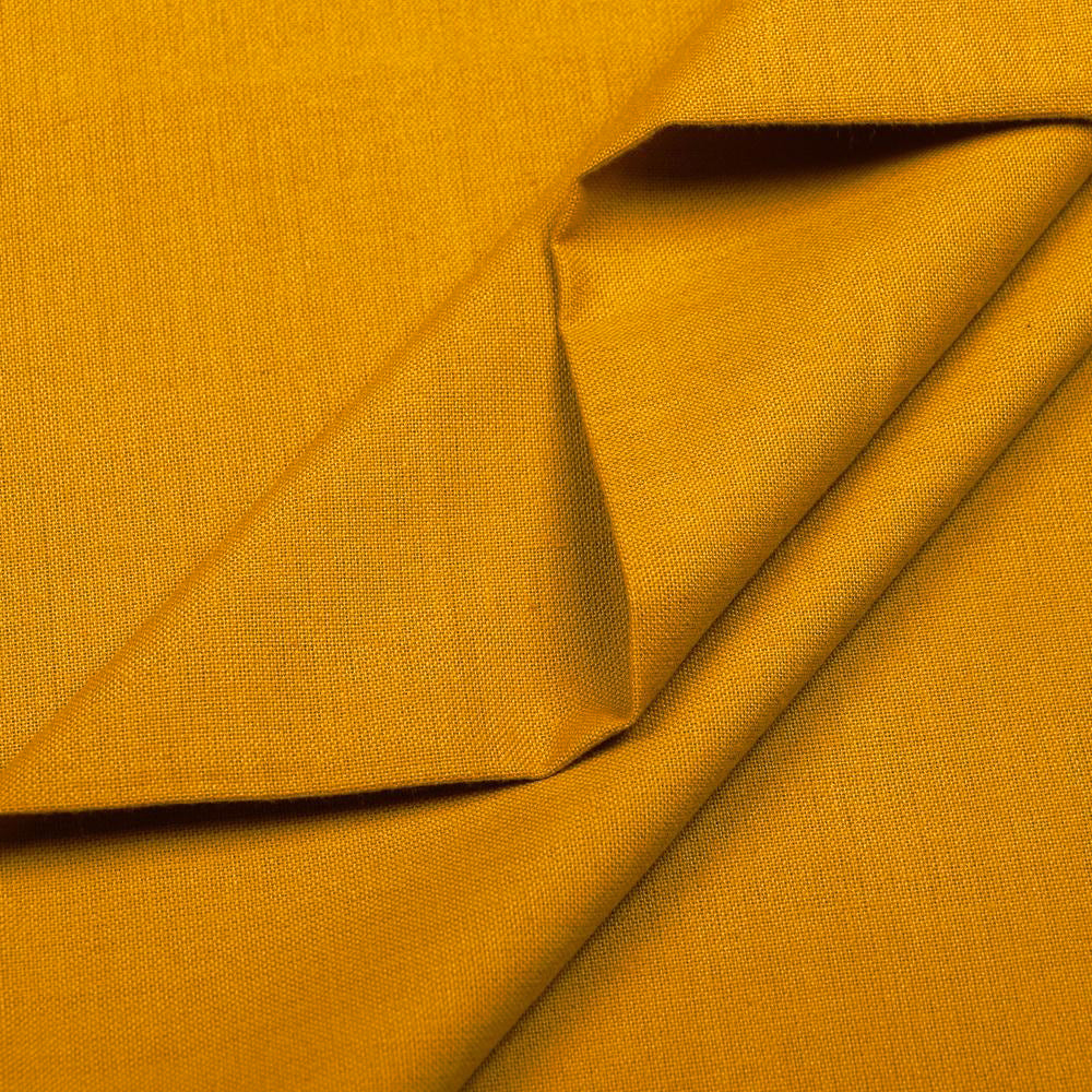 Yellow - Pochampally Handloom Plain Cotton Fabric