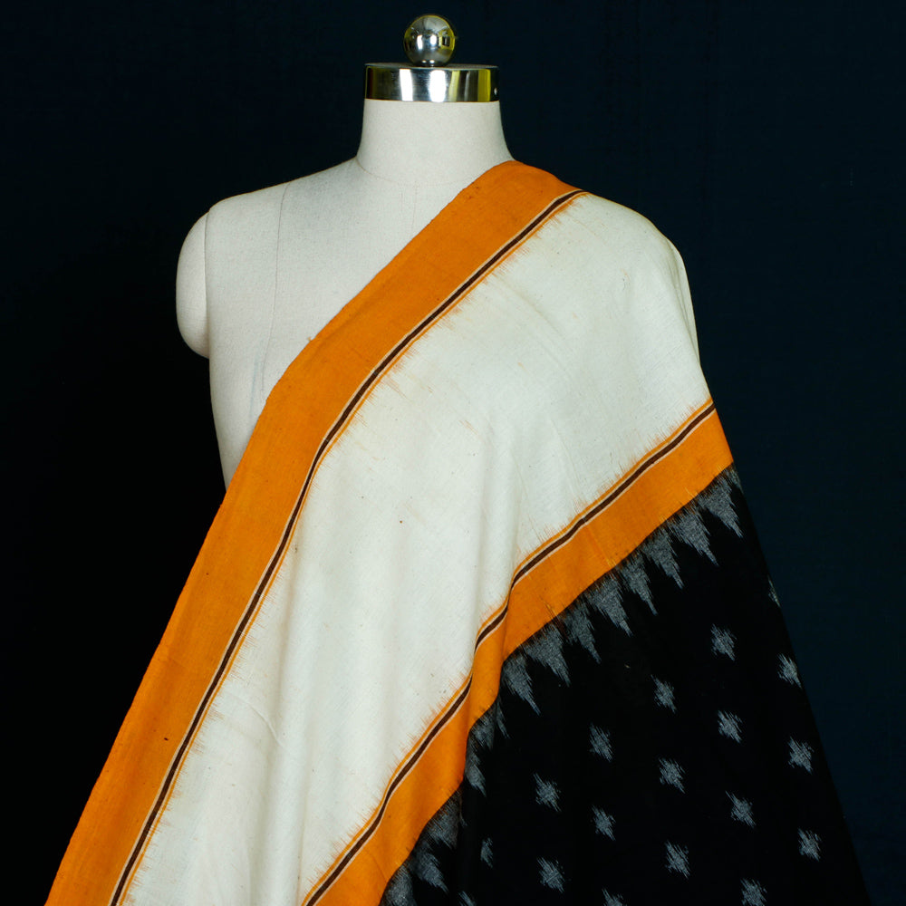 Traditional Pochampally Woven Ikat Handloom Cotton Fabric with Border