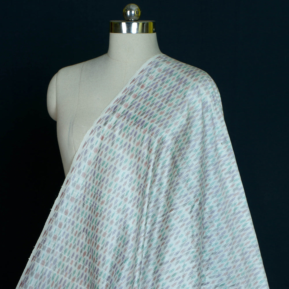 Traditional Raw Silk Pochampally Woven Ikat Handloom Fabric