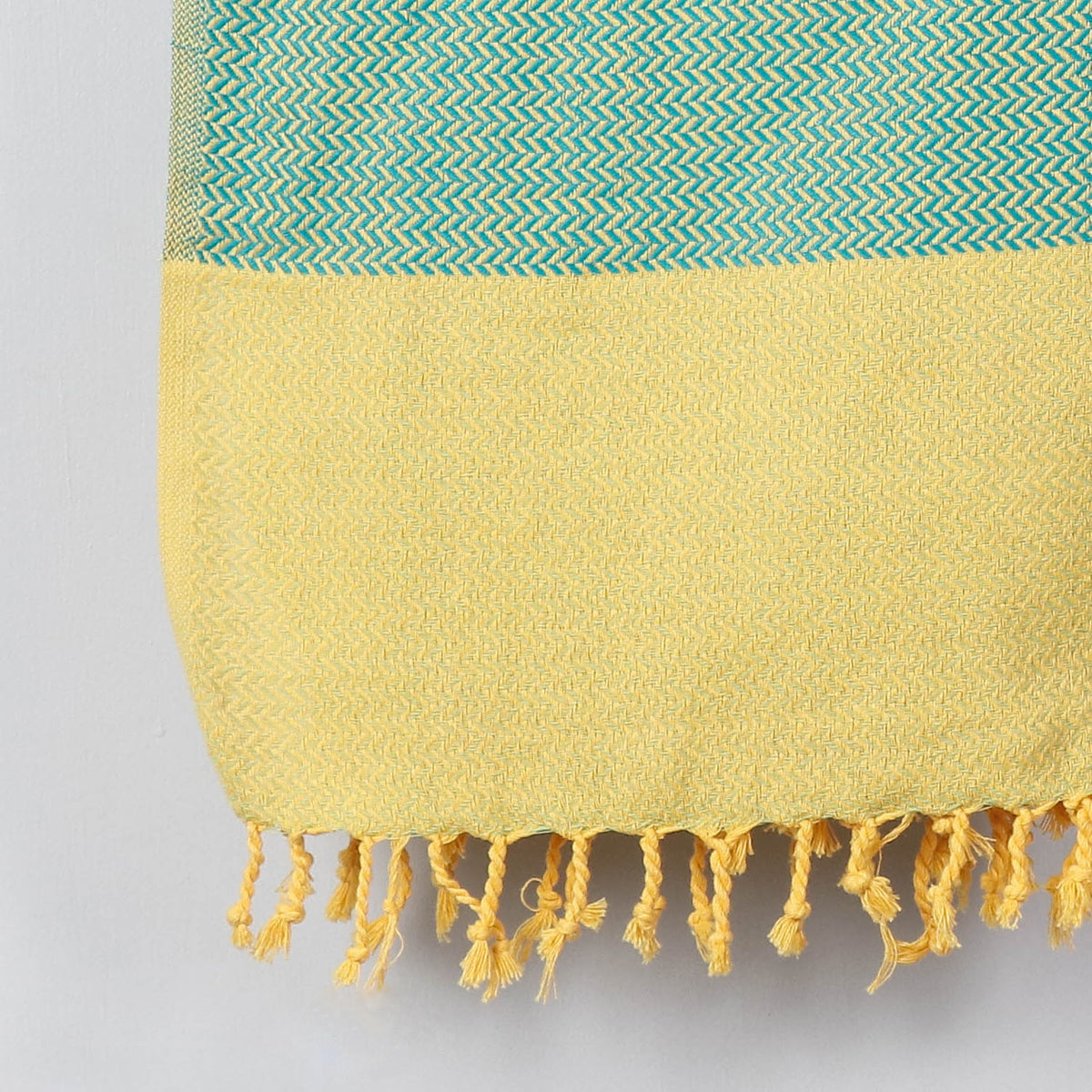 Handloom Cotton Towel with Tassels from Bijnor by Nizam